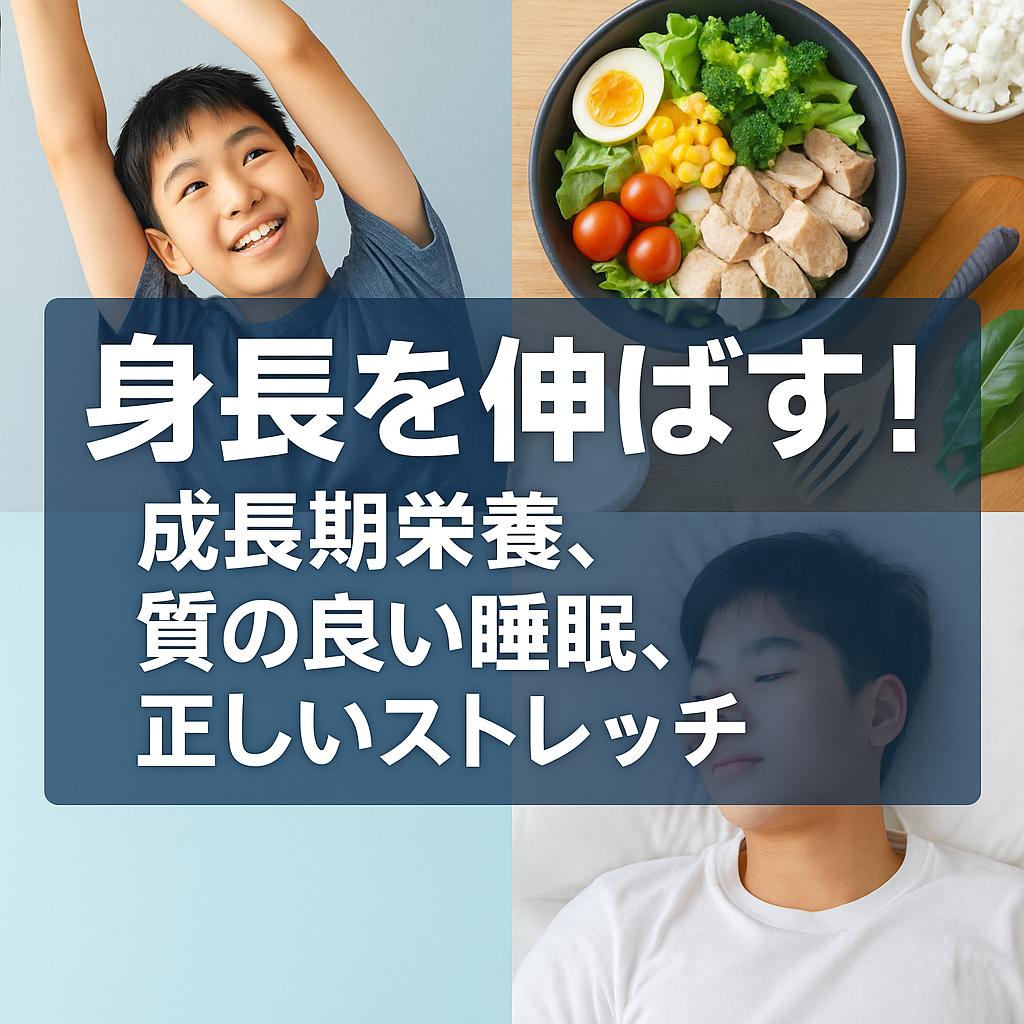身長を伸ばす！成長期栄養、質の良い睡眠、正しいストレッチ