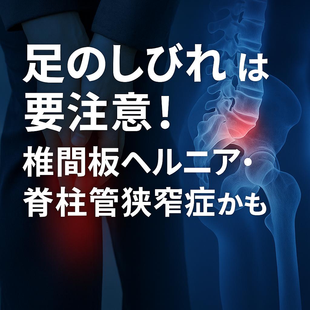 足のしびれは要注意！椎間板ヘルニア・脊柱管狭窄症かも