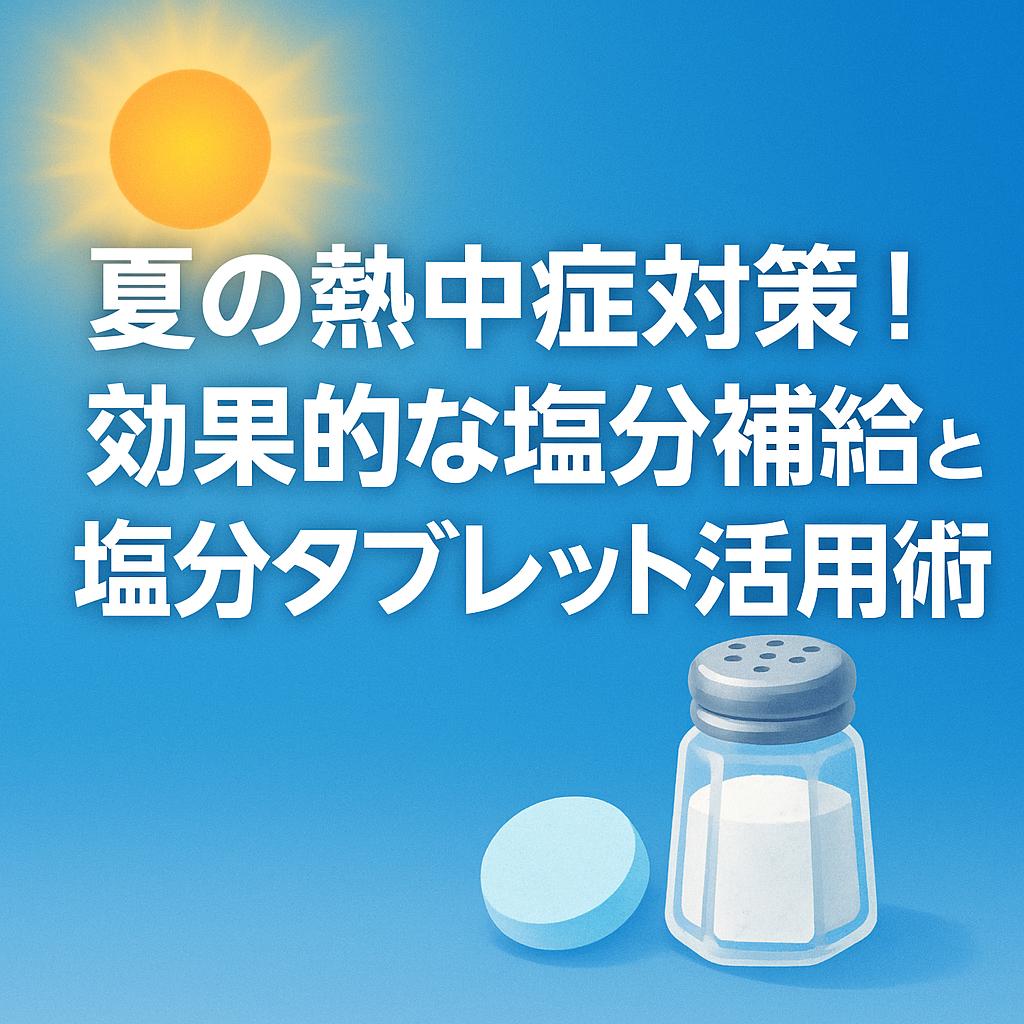 夏の熱中症対策！効果的な塩分補給と塩分タブレット活用術