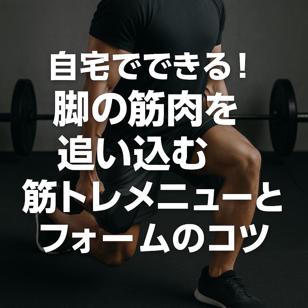 自宅でできる!脚の筋肉を追い込む筋トレメニューとフォームのコツ