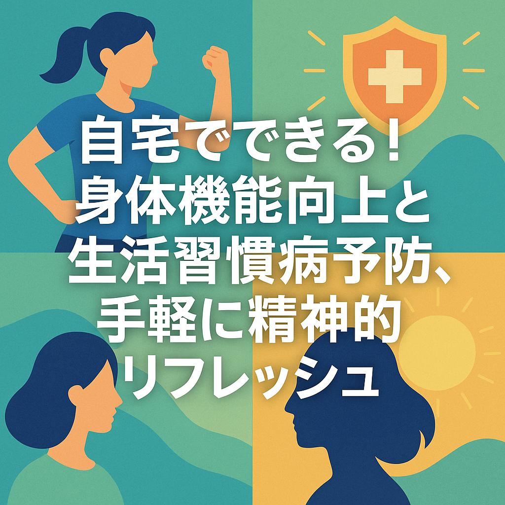 自宅でできる！身体機能向上と生活習慣病予防、手軽に精神的リフレッシュ