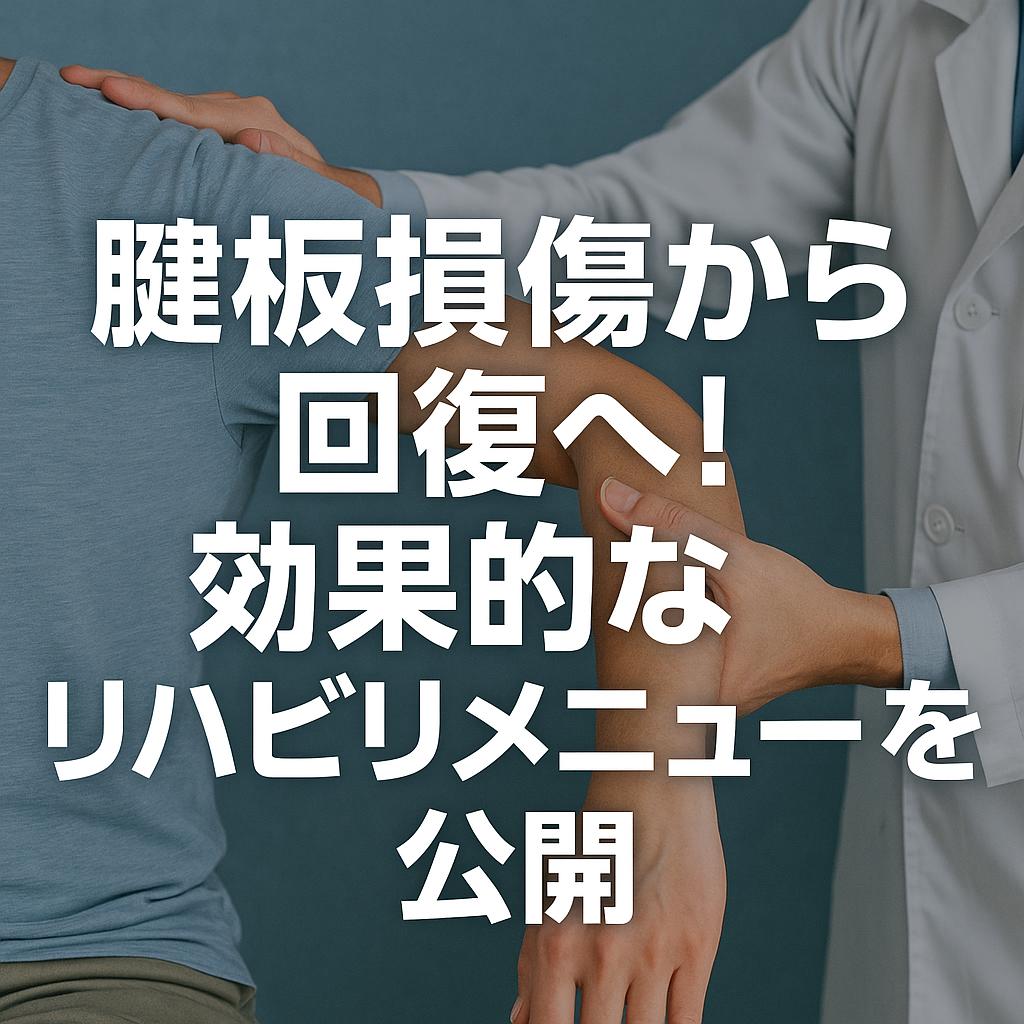 腱板損傷から回復へ！効果的なリハビリメニューを公開