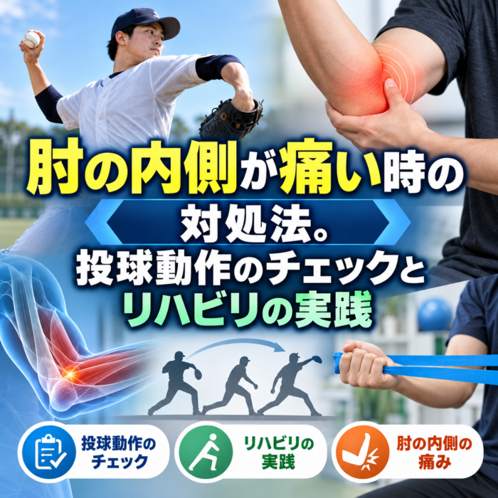 肘の内側が痛い時の対処法。投球動作のチェックとリハビリの実践