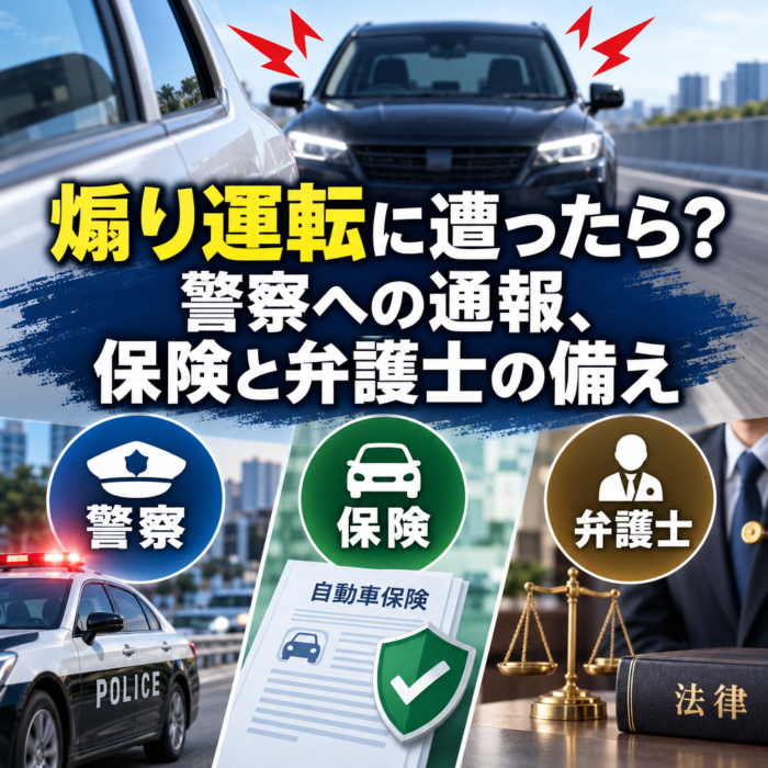 煽り運転に遭ったら？警察への通報、保険と弁護士の備え